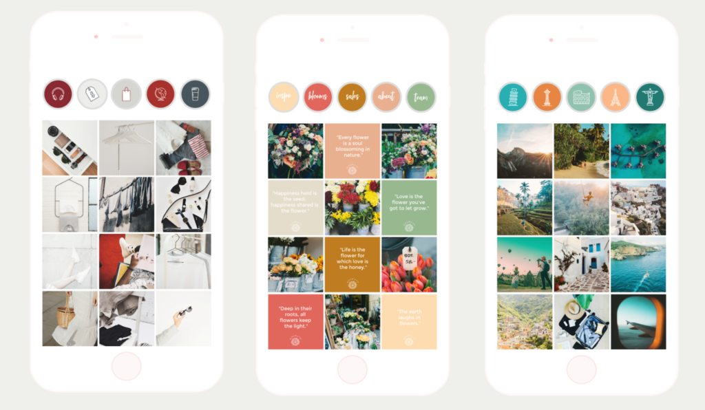 Consistent visual branding for small business social media profile.